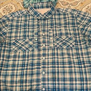Casual Blue Plaid Button-Down Shirt